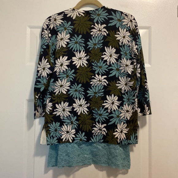LOFT Cardigan and Cami Set - Aqua and Olive Floral - Picture 13 of 13